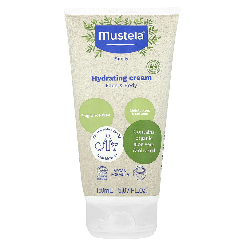 

Mustela, Увлажняющий крем, для лица и тела, без отдушек, 150 мл (5,07 жидк. Унции)