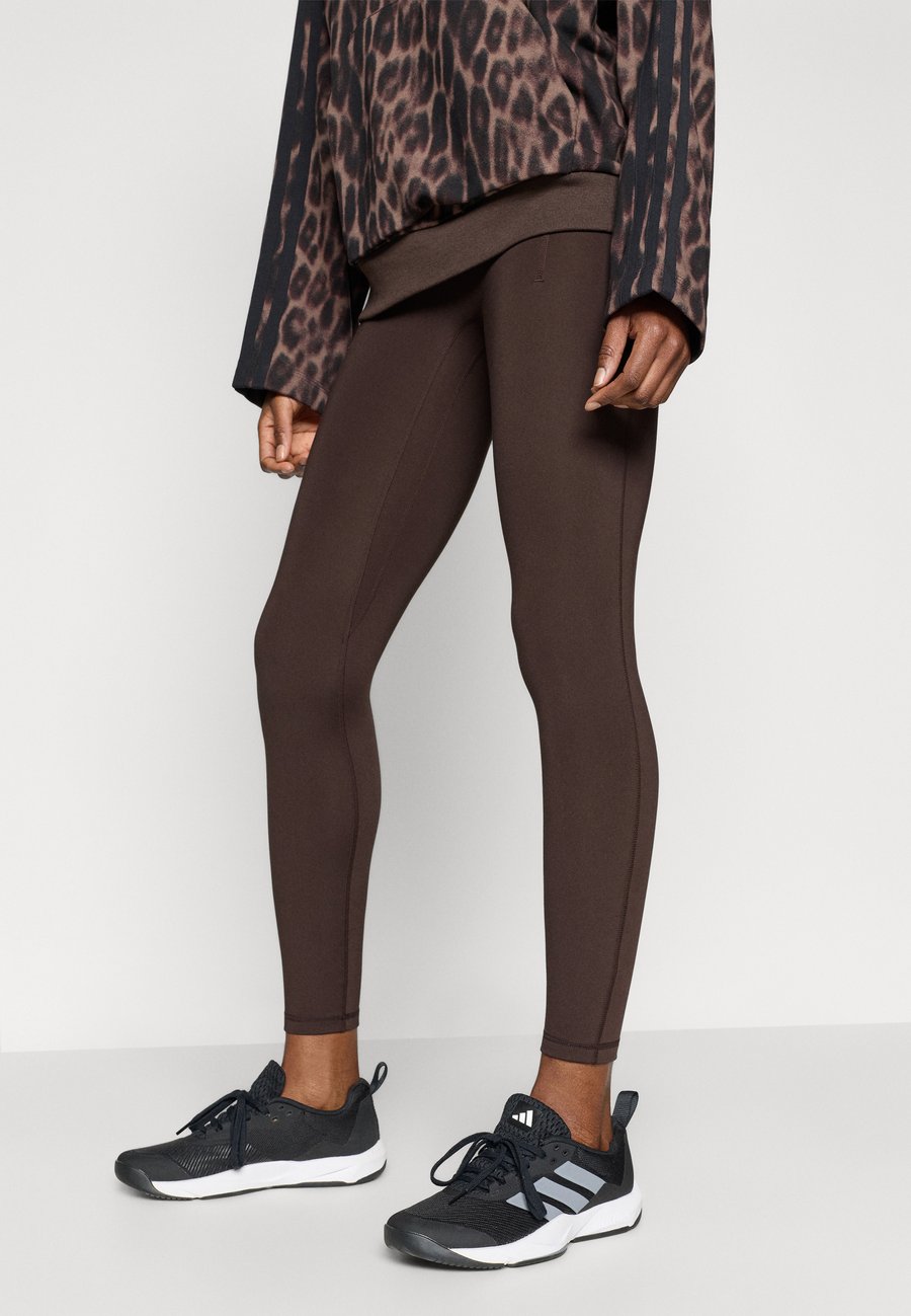 Леггинсы Adidas Performance 3 STRIPES STUDIO ALL ME 7/8 LEGGINGS, Aurora Coffee/Brown — фото 4