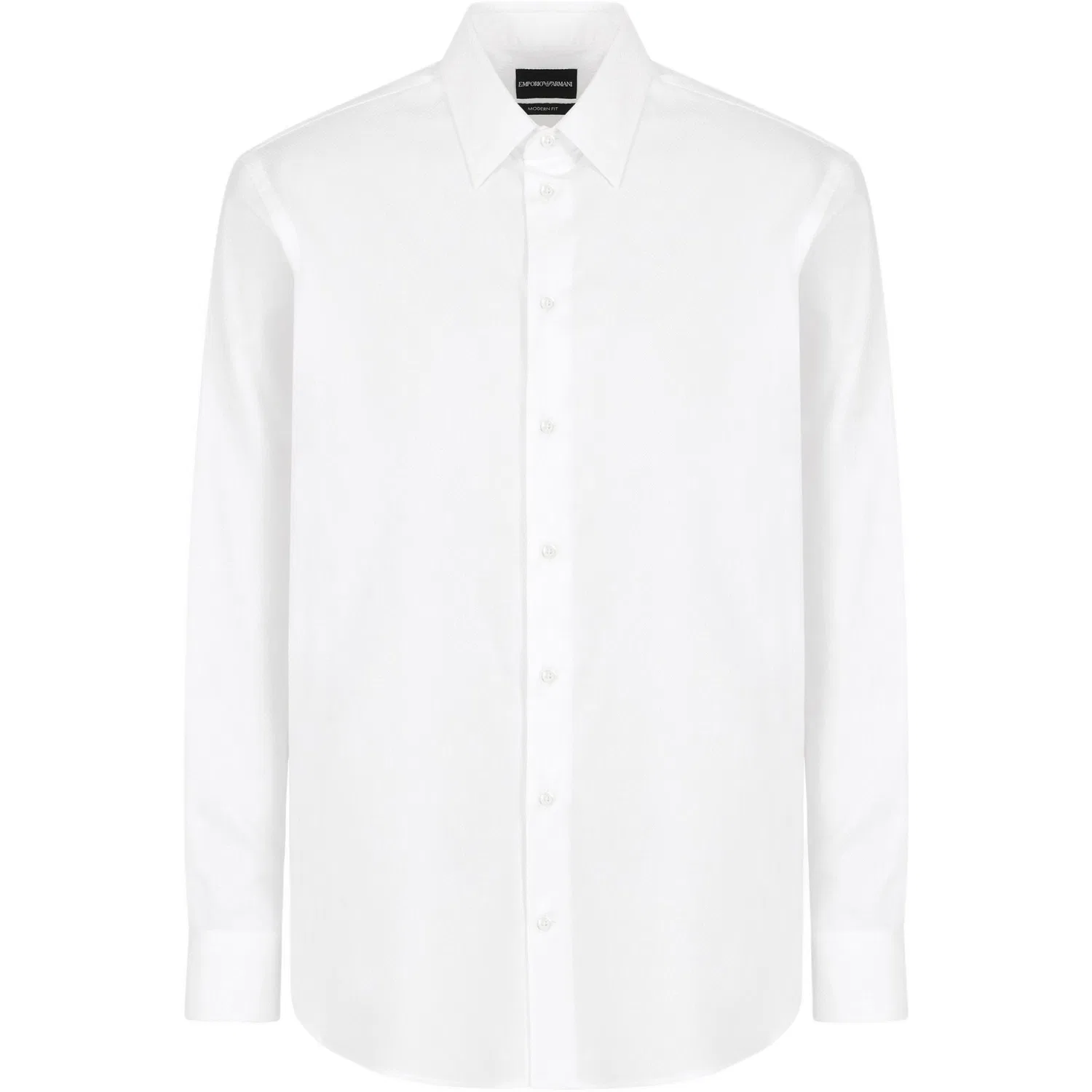 Рубашка хлопковая Soft finish Micro armure EMPORIO ARMANI белая