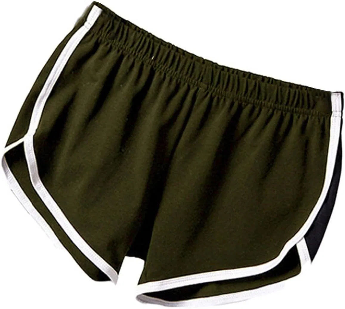 Шорты спортивные женские, хлопковые, свободные, на высокой талии, Army Green