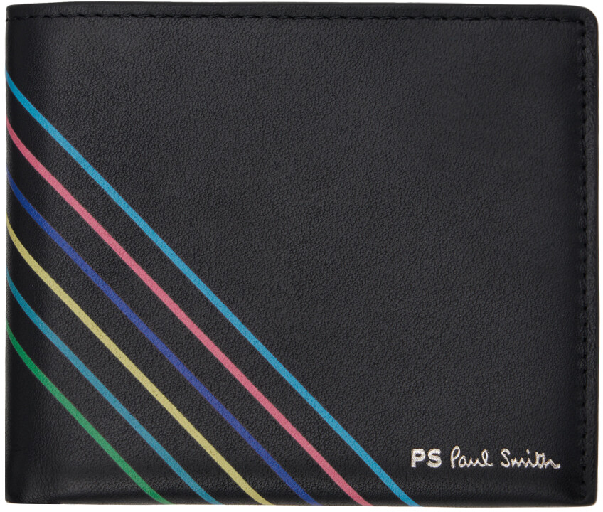 

Черный спортивный полосатый бумажник-купюрница PS by Paul Smith