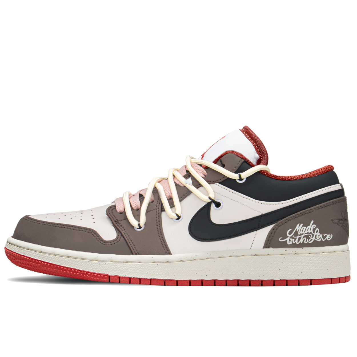 

Кроссовки Air Jordan 1 Vintage Basketball Shoes Women's Low-top Grey/brown/beige, коричневый