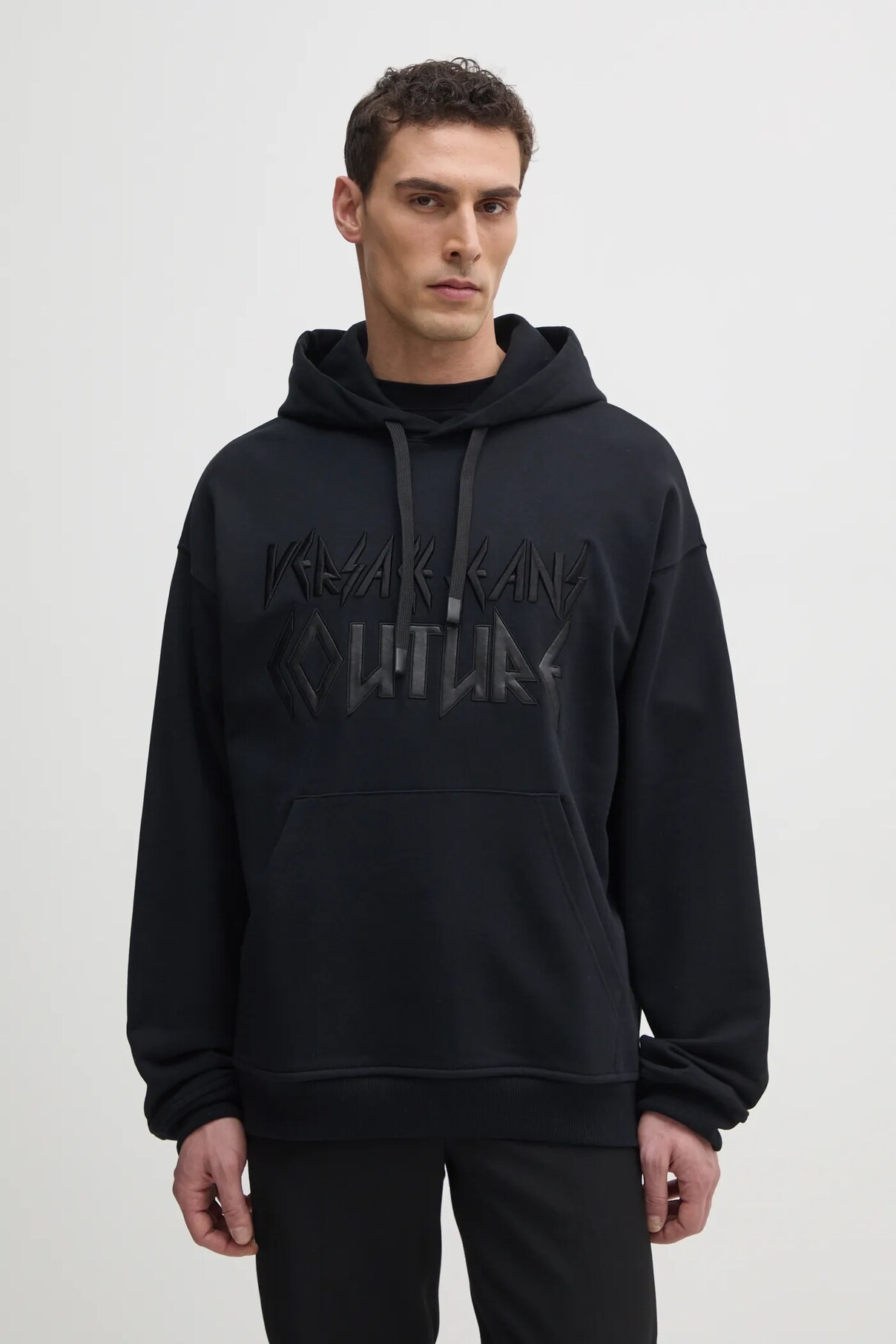

Хлопковая толстовка Versace Jeans Couture, черный