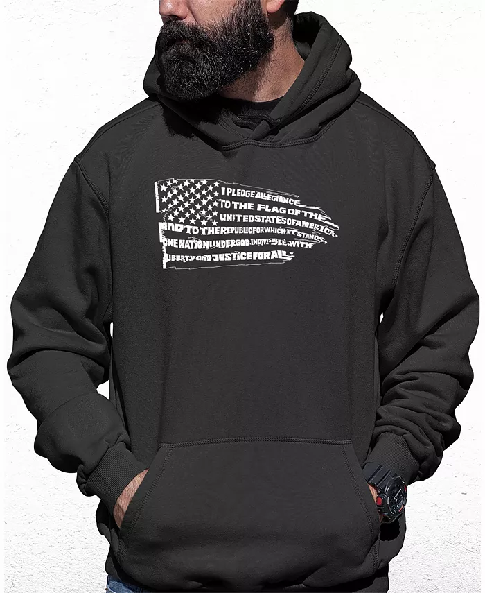

Мужская худи с патриотичным принтом "Pledge of Allegiance Flag Word Art" LA Pop Art, серый