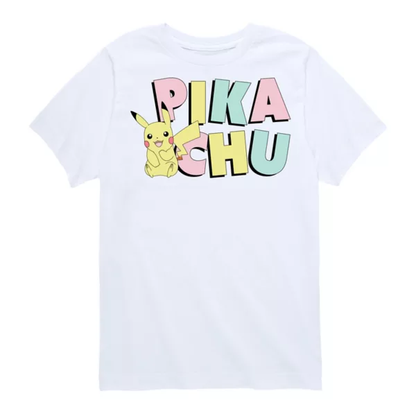 

Футболка для мальчиков 8-20 лет с пастельным принтом покемона Pikachu Licensed Character, белый