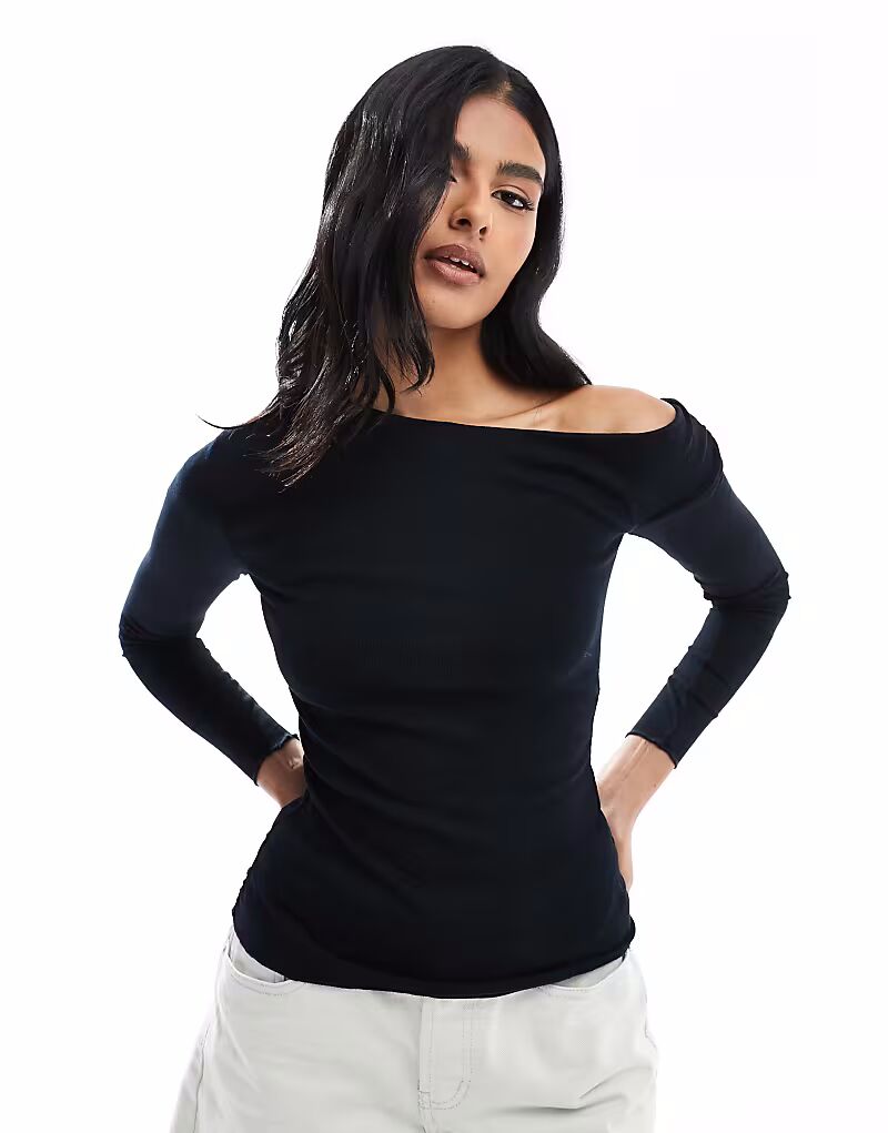 

Асимметричный топ с длинными рукавами Cotton On marlow черного цвета Cotton:On