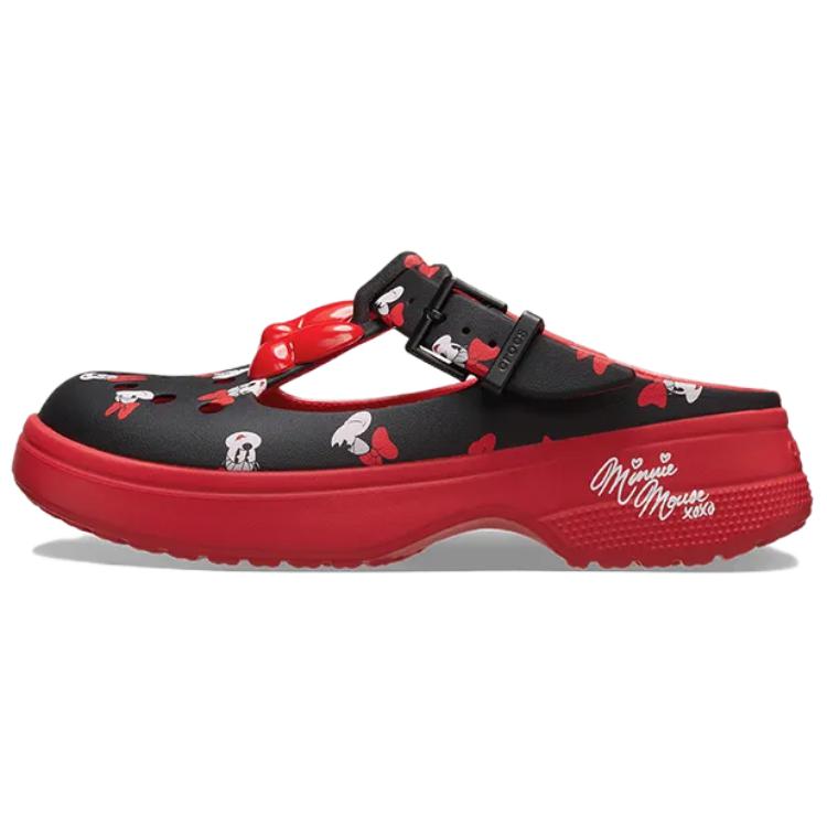Crocs Классические женские сабо Minnie, черно-красные