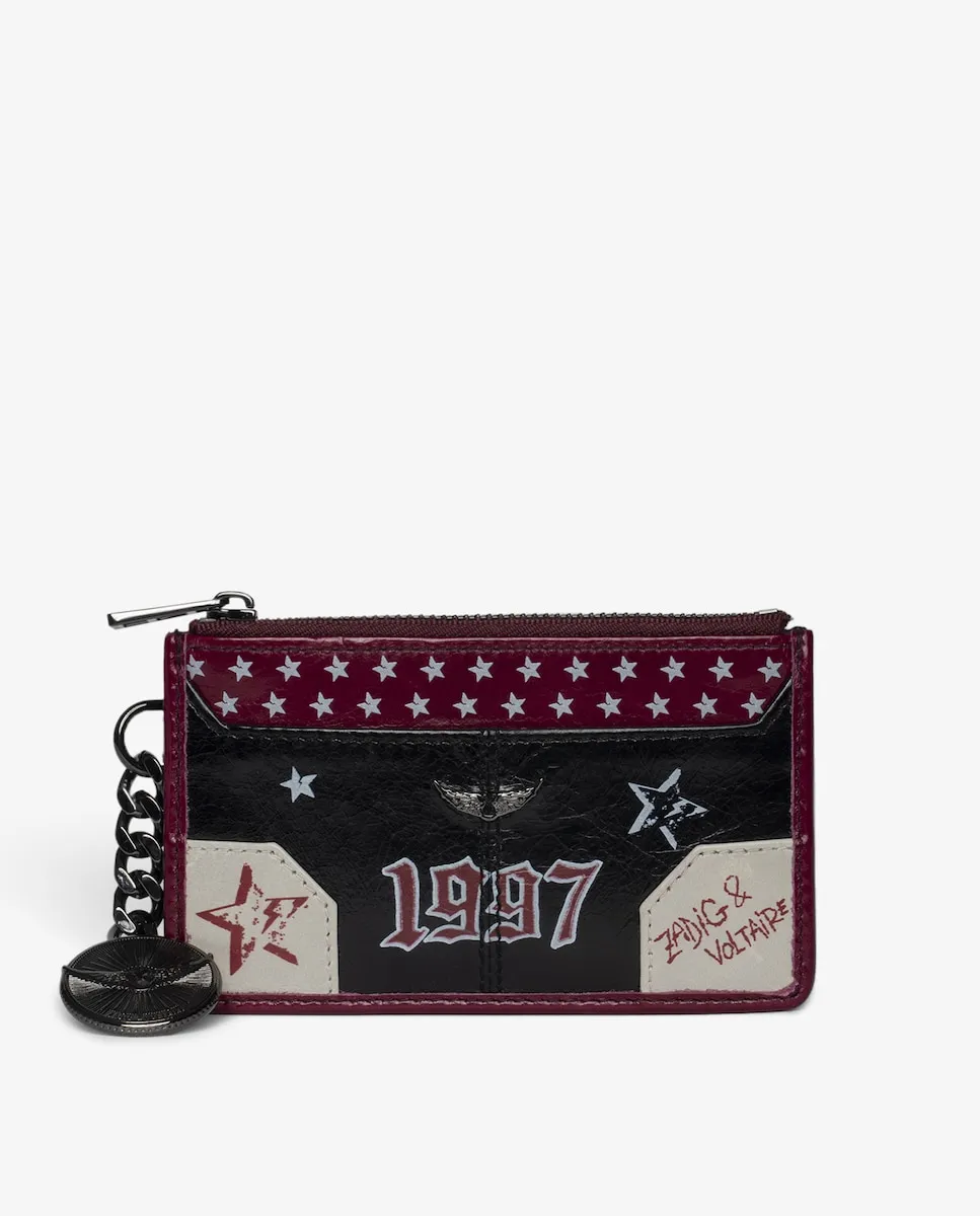 

Женский кожаный кардхолдер Sunny Card Punk Zadig & Voltaire, черный