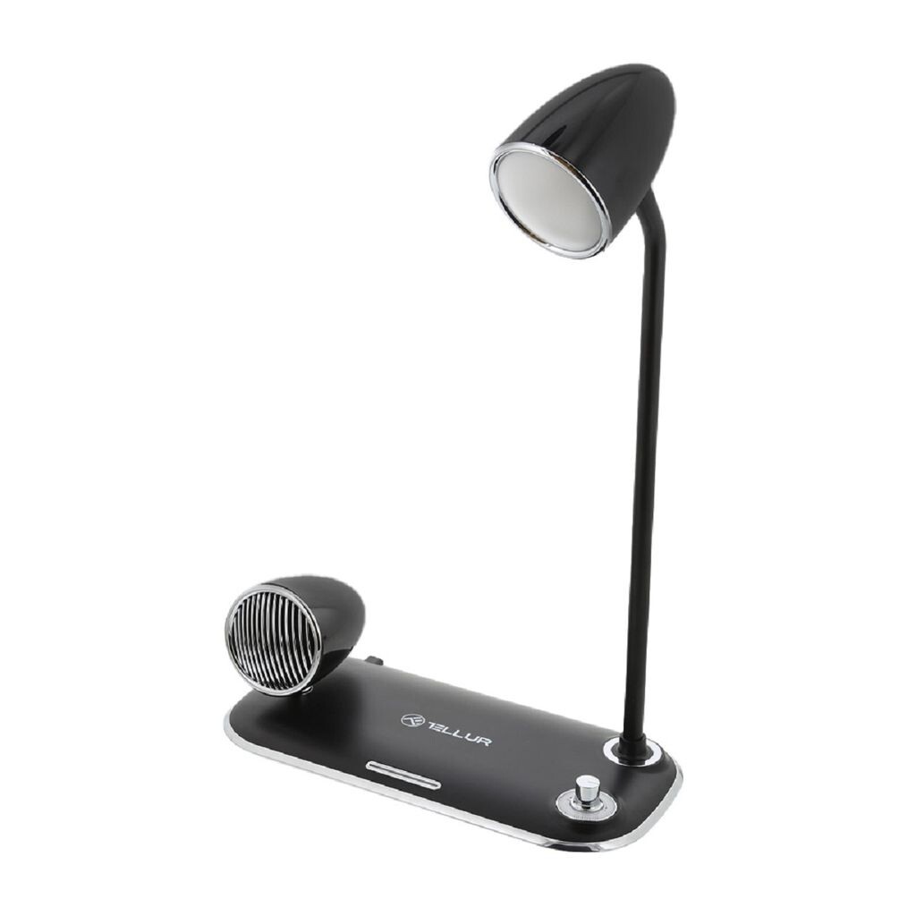 

Беспроводное настольное зарядное устройство Tellur Nostalgia 15 Вт, динамик Bluetooth 5 Вт, настольная лампа, черный