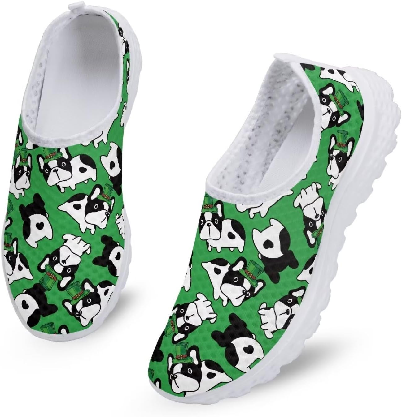 

Женские слипоны Kuiaobaty, мужские прогулочные кроссовки, модные кеды, спортивная повседневная обувь, легкие дышащие лоферы, St. Patrick's Day Boston Terrier