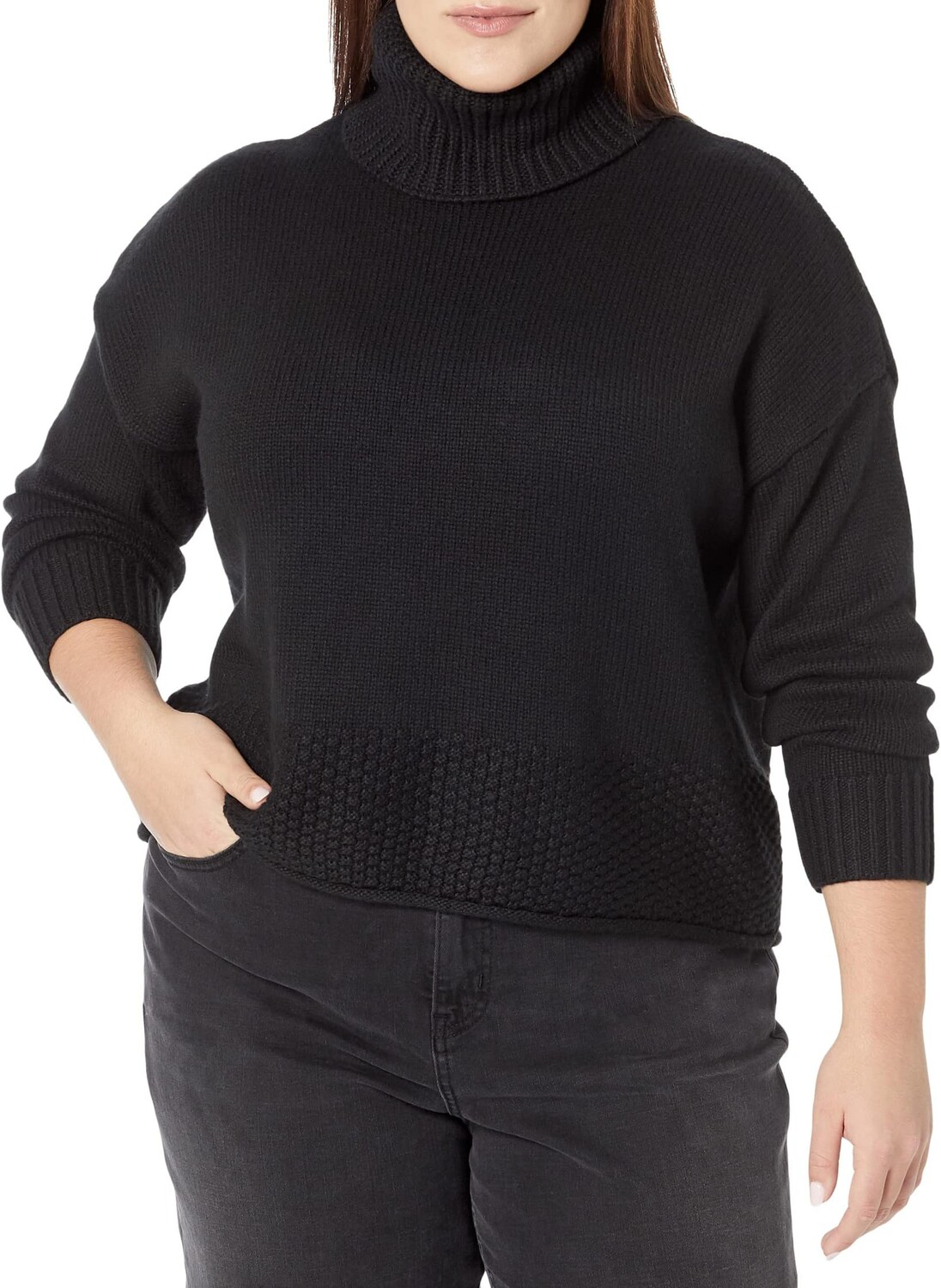 

Свитер Plus Corsica Stitch Mix Turtleneck Madewell, цвет True Black