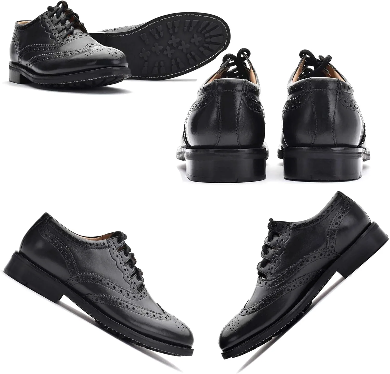 Аутентичные шотландские туфли Ghillie Brogues с шерстяными гольфами для килта - 100% кожа, шотландский дизайн, унисекс BRAW CLANS TARTANS, темно-синий — фото 3