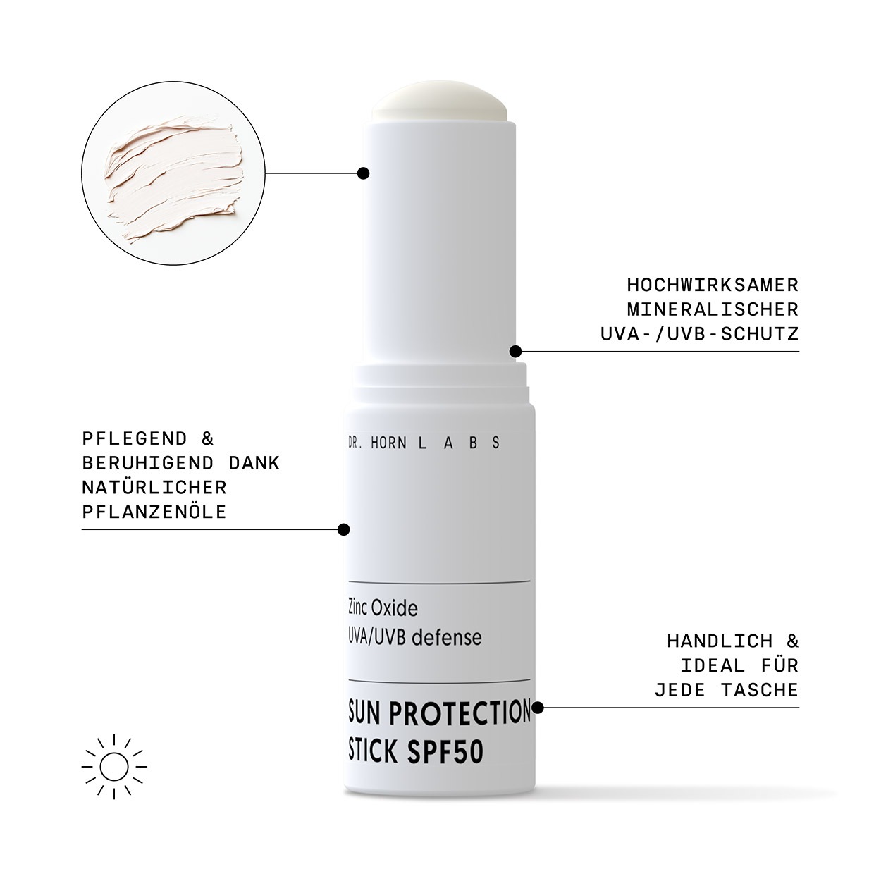 Солнцезащитный крем sun protection stick spf 50 Dr Horn Labs, вес 12 гр. — фото 2