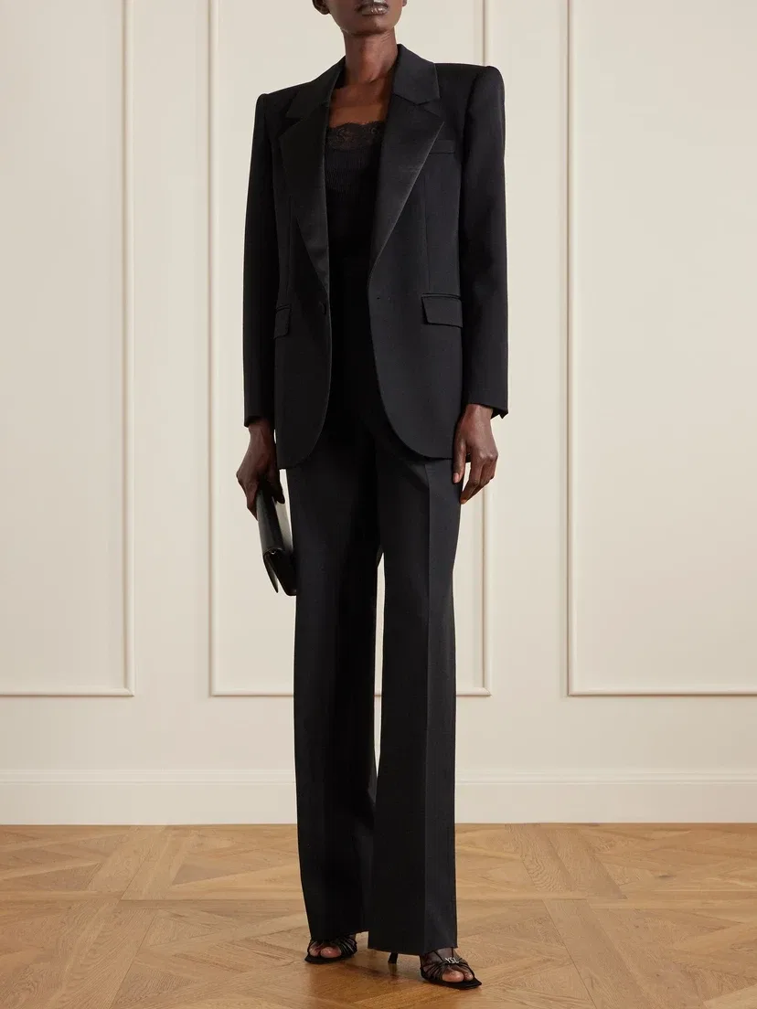 Кожаные босоножки «Джерри» с ремешком на пятке и логотипом SAINT LAURENT, черный — фото 4