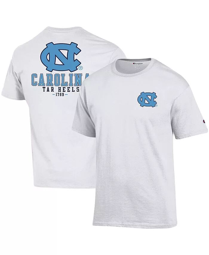 

Мужская белая футболка North Carolina Tar Heels Stack 2-Hit Champion, белый