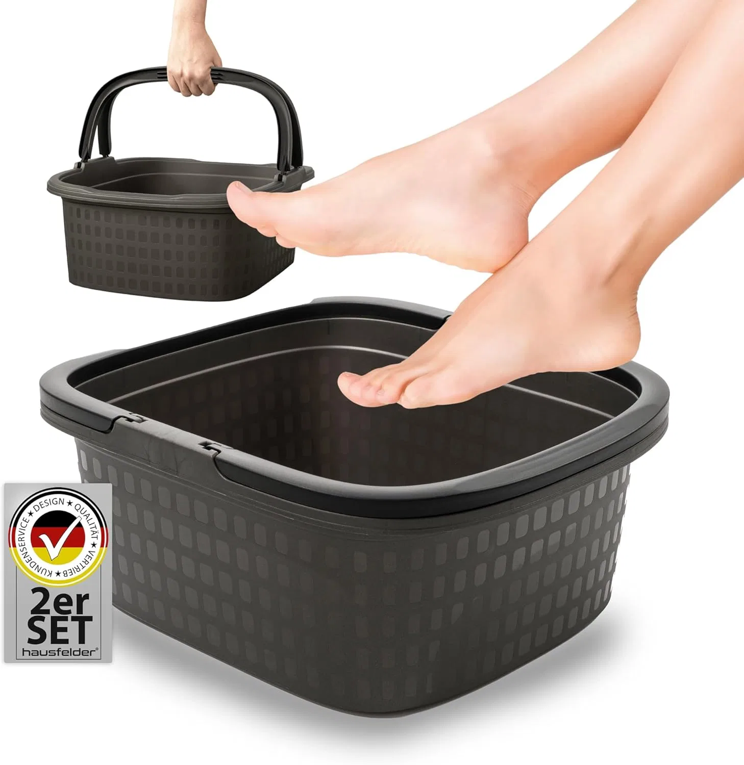 Ванночка для ног с ручками от Hausfelder, 2 шт. Hausfelder, Anthracite Black