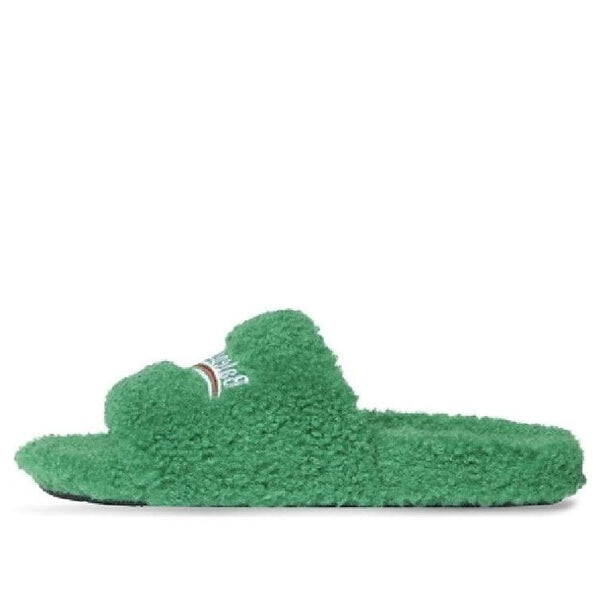 

Тапочки furry slides 'green' Balenciaga, зеленый