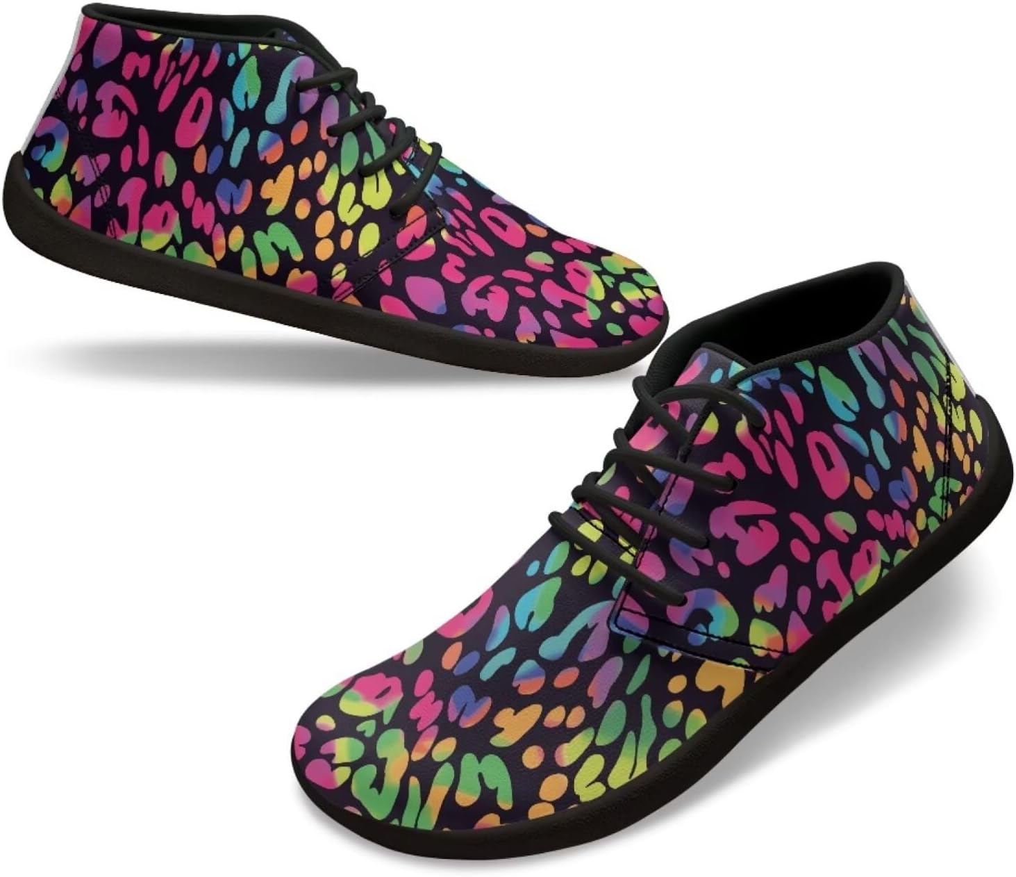 

Мужские босоножки с широким носком, кроссовки для ходьбы с нулевым перепадом подошвы, удобные, дышащие обувь для ходьбы и бега Xixirimido, Rainbow Leopard