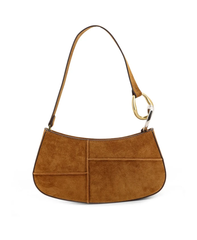 

Коричневая замшевая сумка через плечо на молнии Staud, коричневый