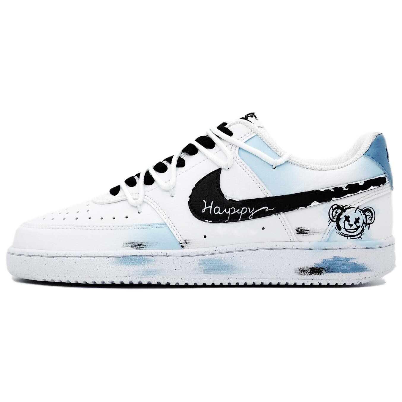 

Кроссовки Nike Court Vision 1 Skateboarding Shoes Men Low-top Black/white/blue, синий