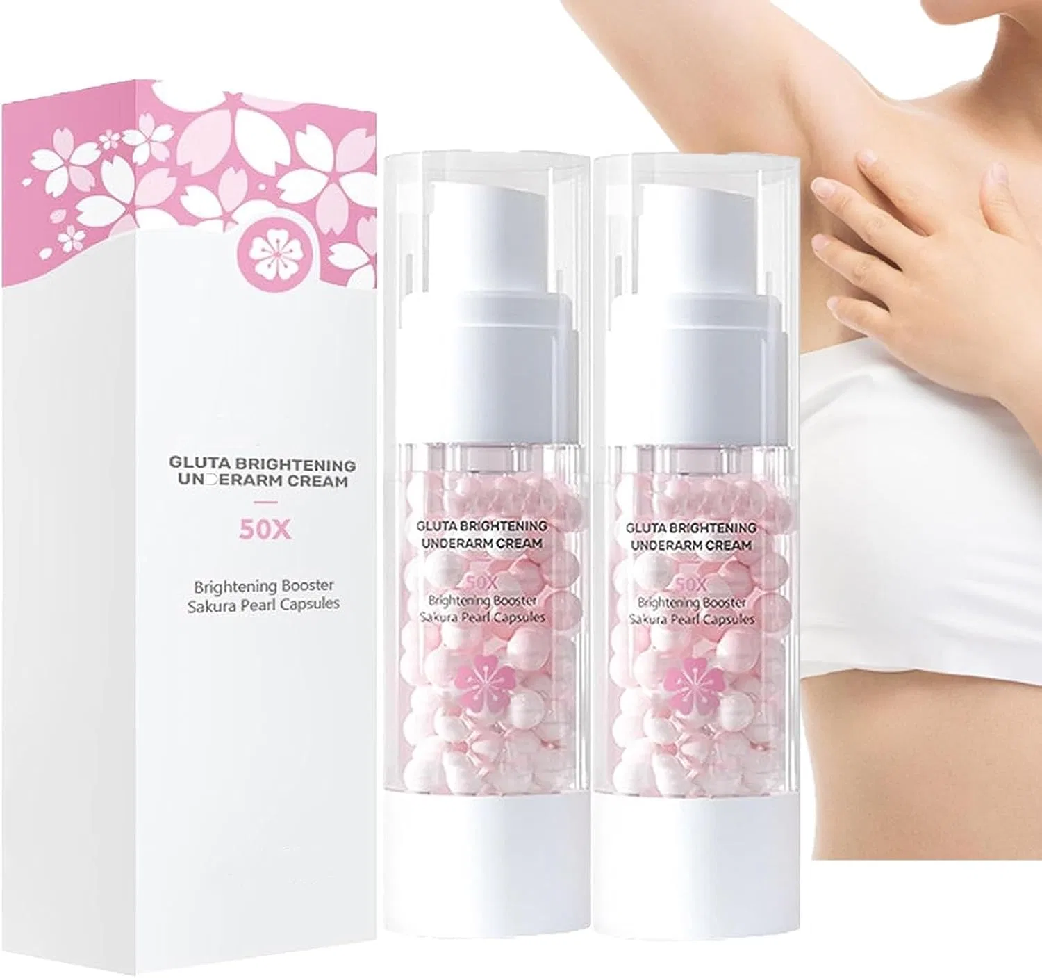 Осветляющий крем для подмышек «Cherry Blossom Whitening Pearl Cream» Iffany, 2 Pieces.