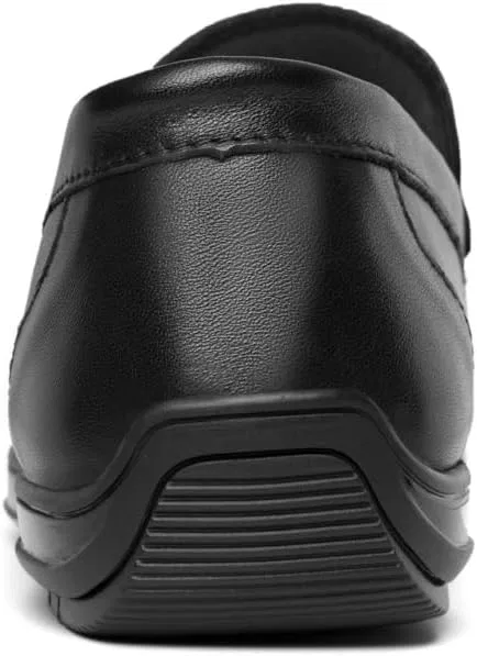 Лоферы кожаные Loafers for Men Solid Color Leather Loafer Shoes Lightweight Flat Heel Comfortable Walking Slip-on, Black SayfuR — фото 4
