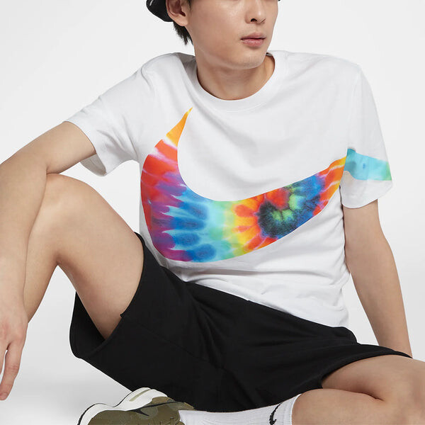 Футболка sportswear big swoosh tee hook white bottom color hook short sleeve male Nike, белый — фото 4