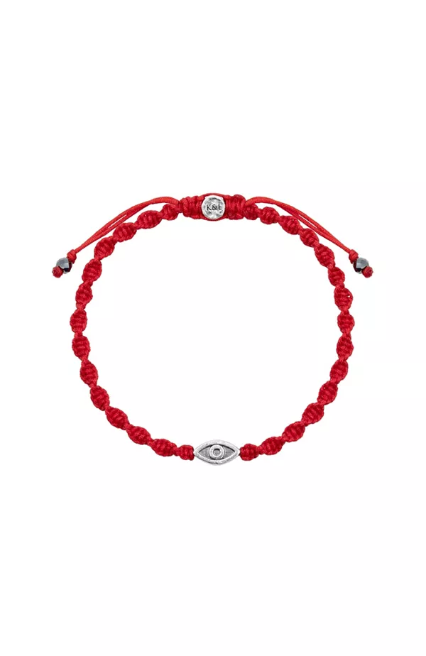 

Древняя защита — браслет от сглаза из красной нити Karma And Luck, silver