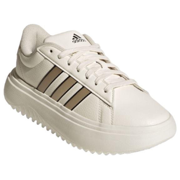 Кроссовки (WMNS) adidas Grand Court Platform Shoes 'Chalk White Cyber Metallic', белый — фото 3