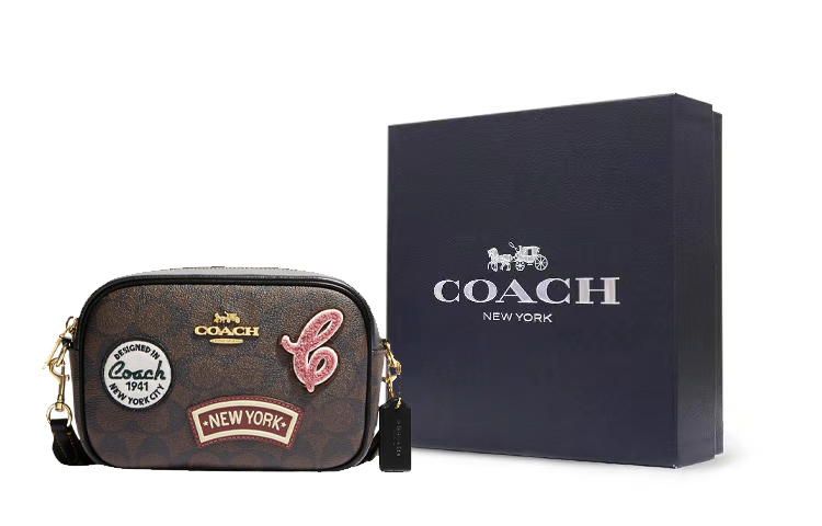 

COACH Jamie Canvas With Leather Camera Bag, Shoulder Bag, Crossbody Bag Mini Women's Dark Brown