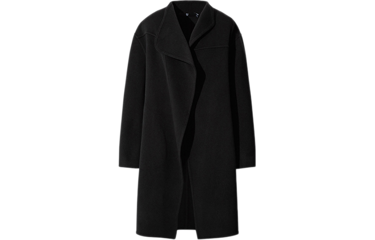 

UNIQLO Пальто из бархата черное женское, Black