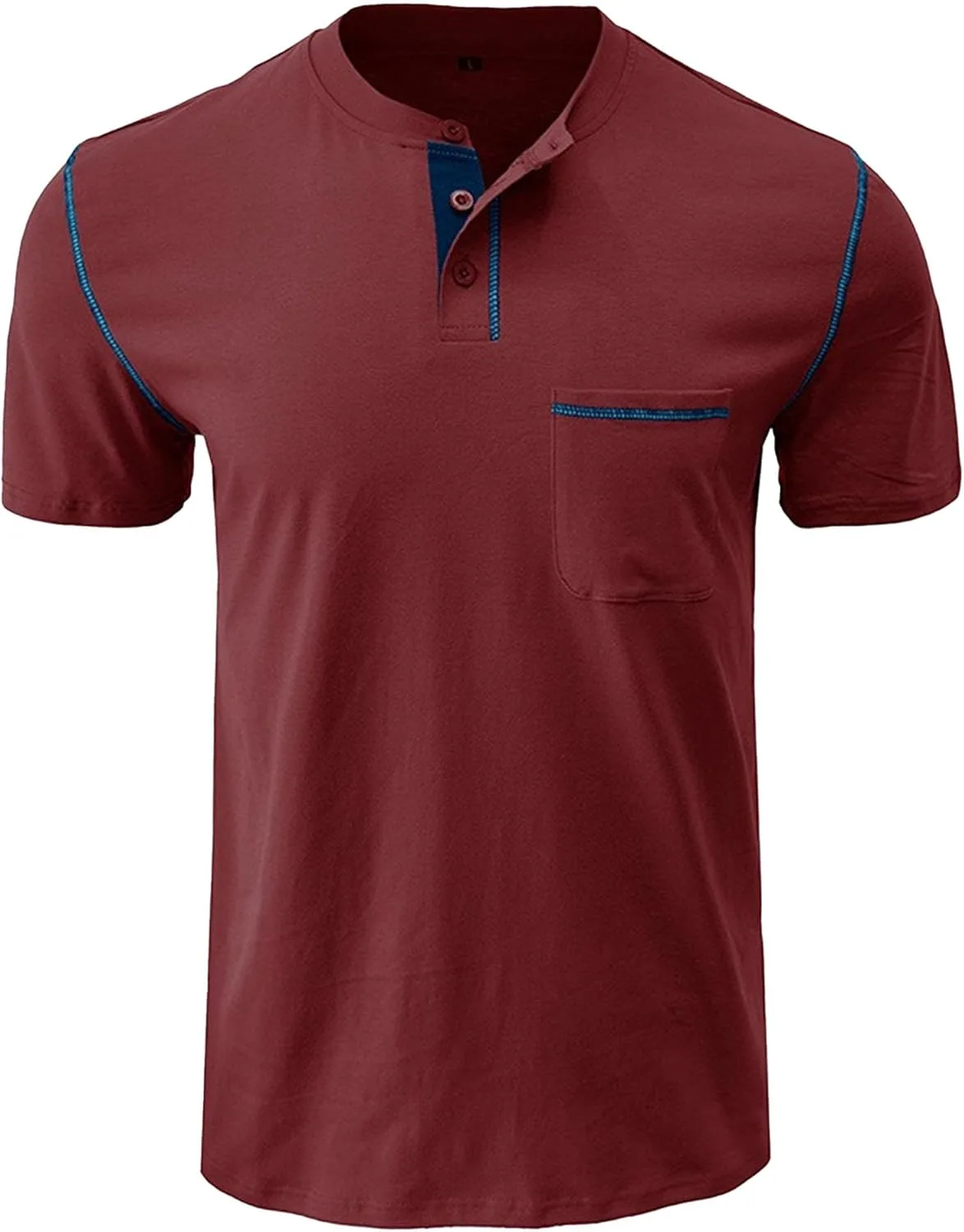 

Мужская футболка Henley с карманом и коротким рукавом, 3 шт DGHM-JLMY