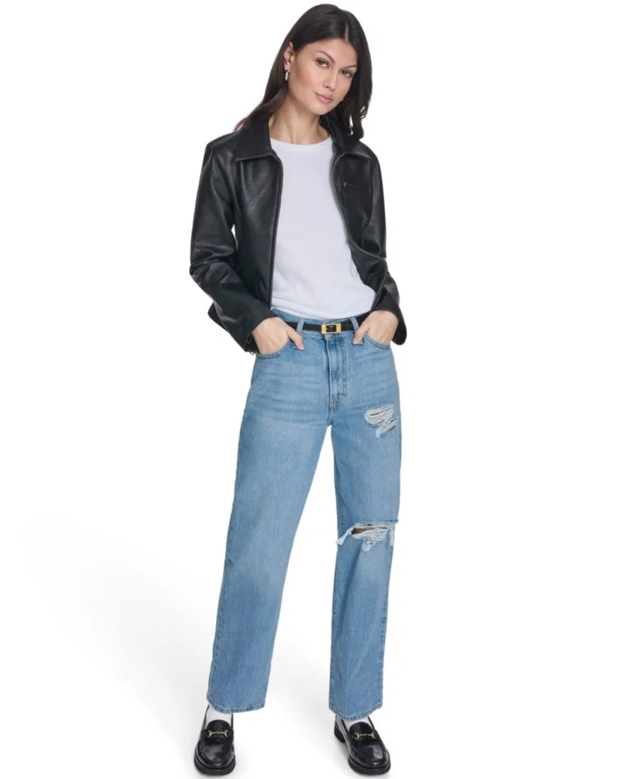 Женская куртка с отложным воротником и застежкой-молнией спереди Levi's, Black — фото 2