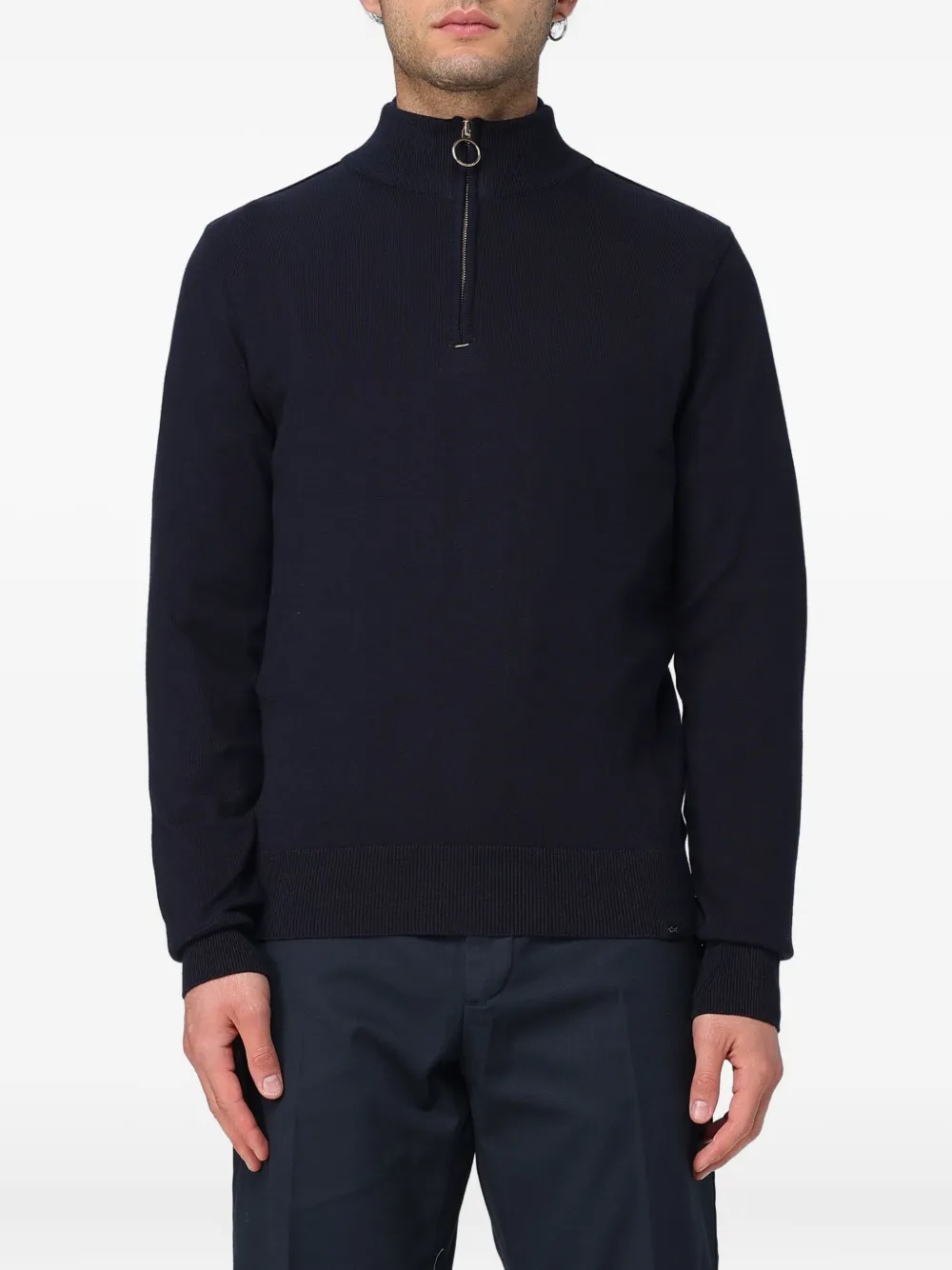 

Хлопковый свитер с деталями на молнии Paul & Shark, синий