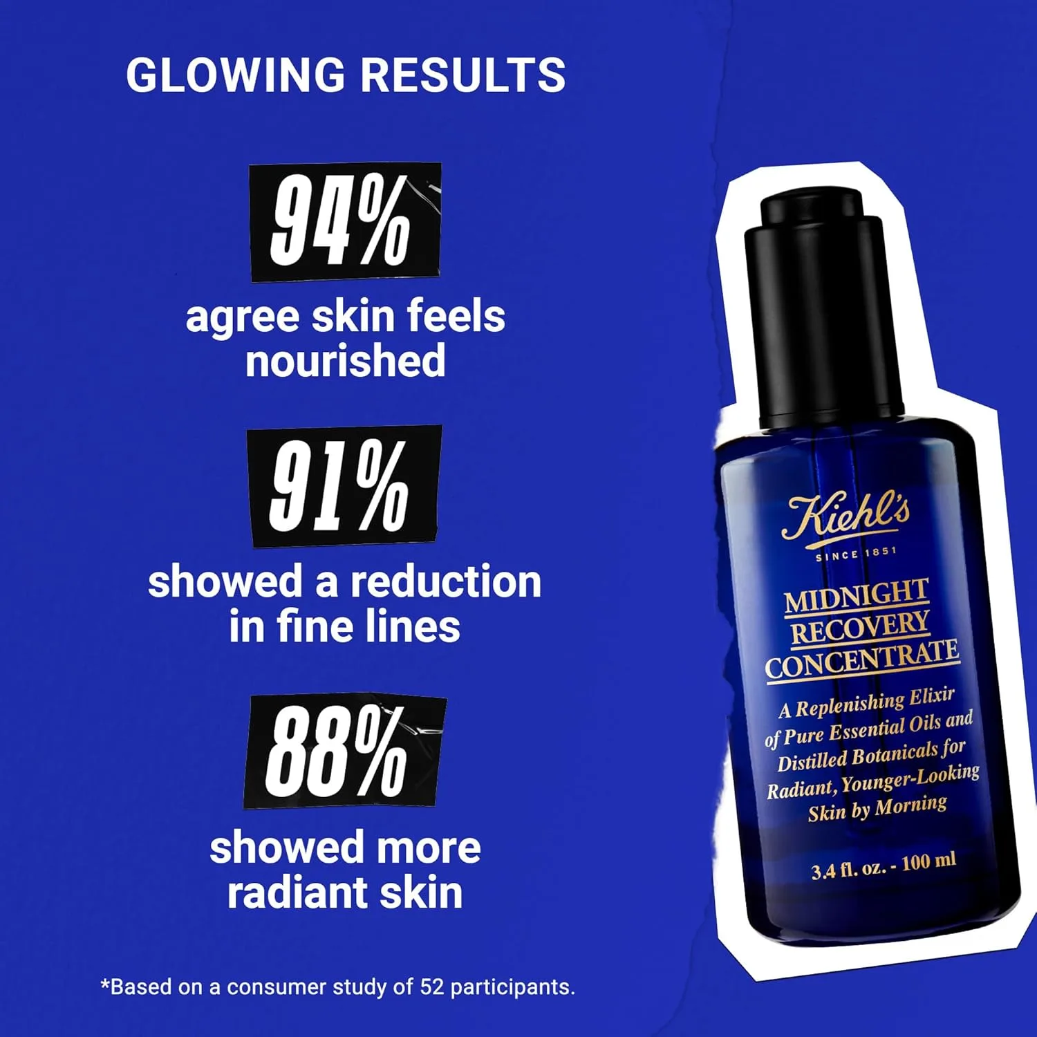 Сыворотка Kiehl's — Midnight Recovery Concentrate увлажняющее , легкая , восстанавливает сияние кожи за ночь, 100 мл — фото 4
