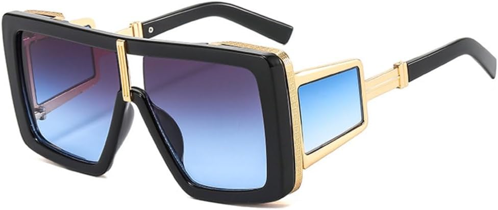 

Модные солнцезащитные очки 2027 года для женщин, большие ретро-панк солнцезащитные очки для мужчин, цельные очки в крупной оправе, защита от УФ-излучения UV400 MTZJH, C6black-grayblue.