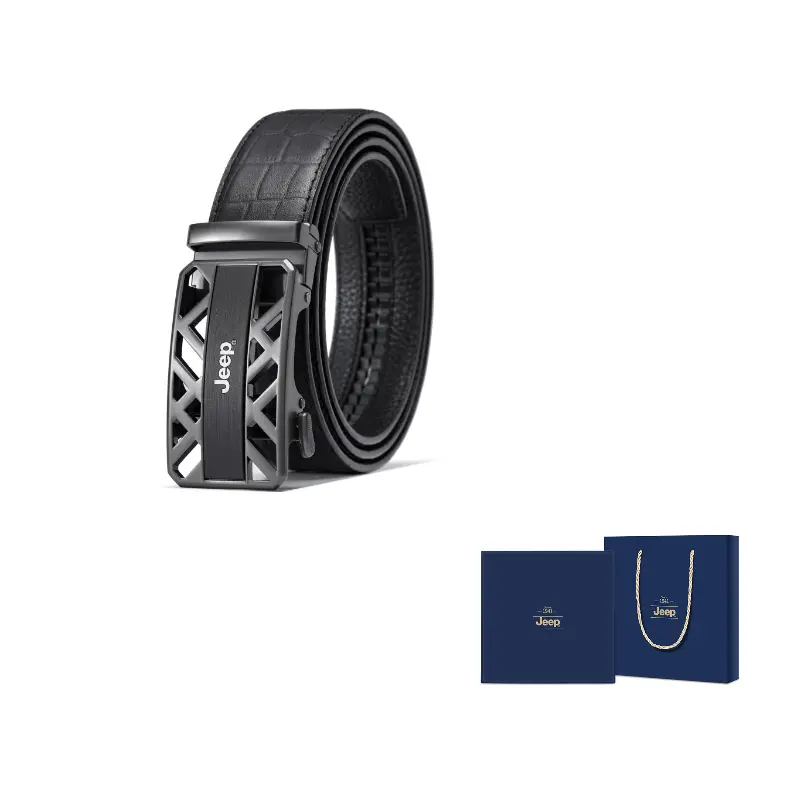 

Ремень мужской из натуральной кожи Top Grain, 3,5 см Jeep, серебро crocodile pattern