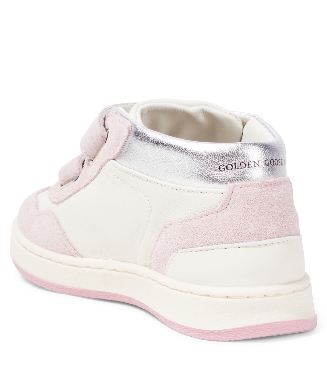Кожаные кроссовки Baby June Golden Goose Kids, White/Pink/Silver — фото 2
