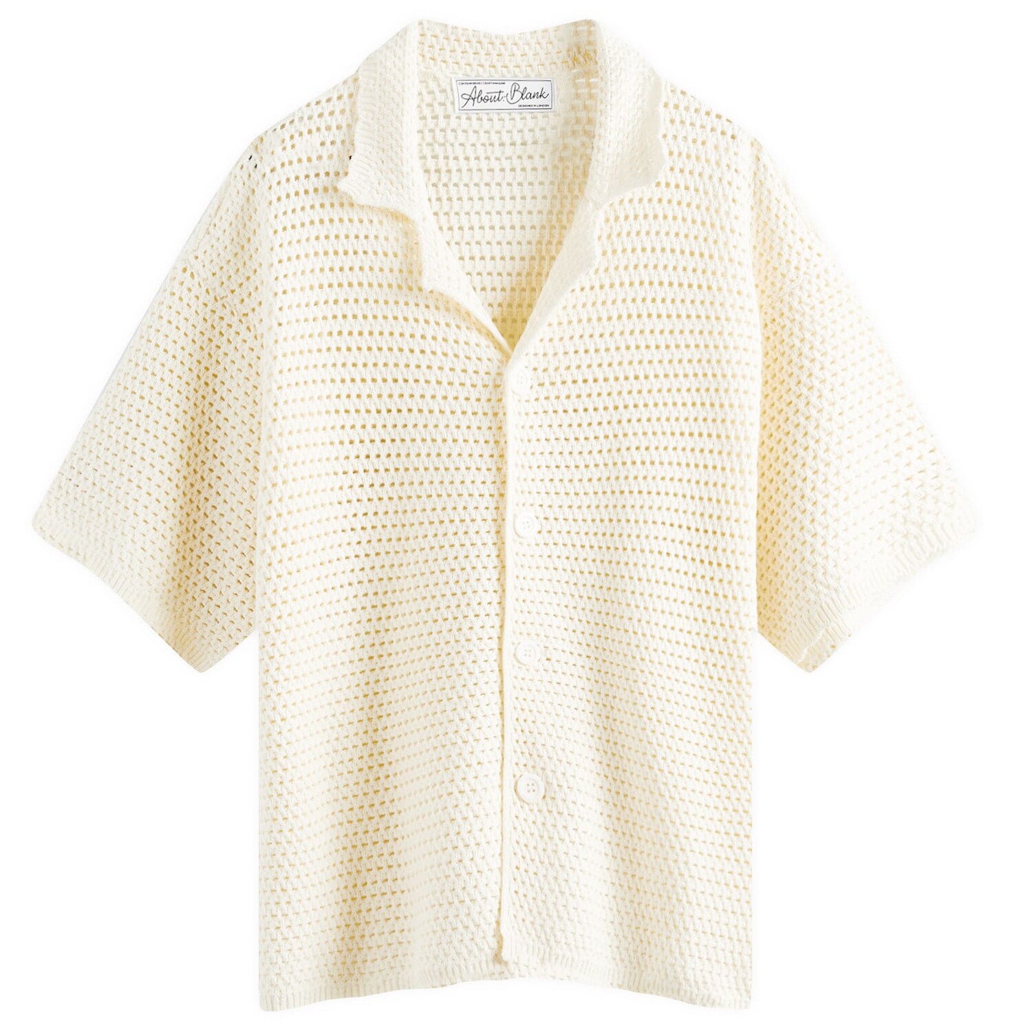 

Рубашка с коротким рукавом About:Blank Mesh Knit Vacation Shirt, экрю