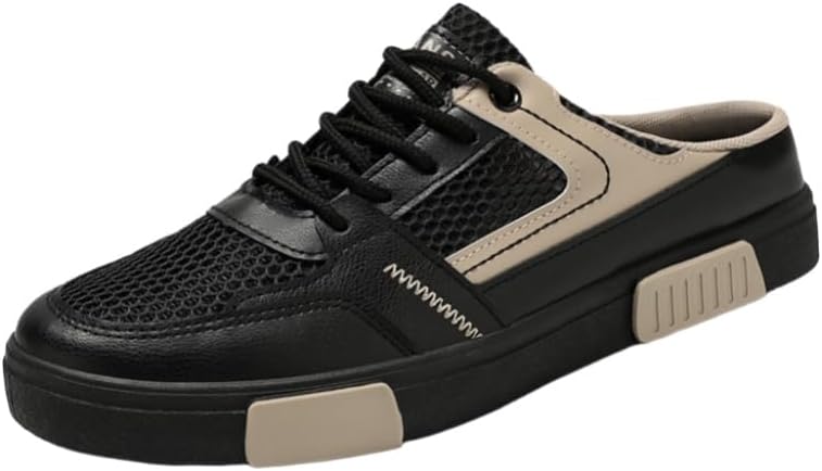 

Мужские лоферы больших размеров - с противоскользящей резиновой подошвой, легкие и дышащие повседневные туфли, подходят для ежедневной носки Fusecottc, черный