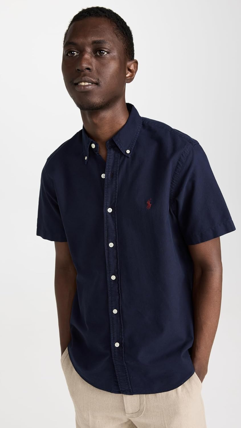 POLO RALPH LAUREN Мужская классическая рубашка Oxford Performance, Rl Navy — фото 2