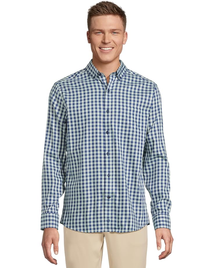 

Рубашка Johnston & Murphy Xc4 Two Tone Gingham Shirt, цвет Mint/Navy