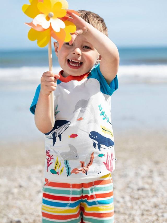 Детские шорты из органического хлопка Sunny в полоску Frugi, Multi — фото 2