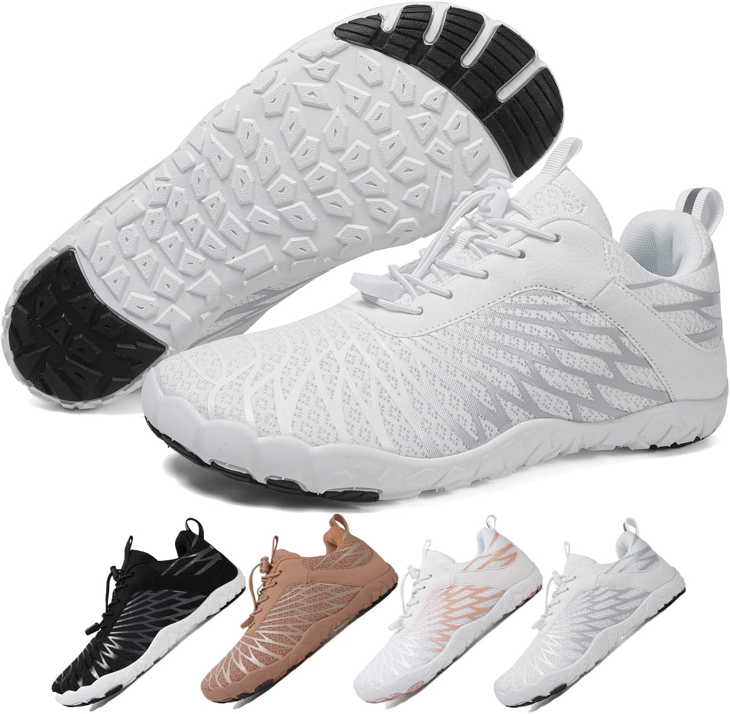 

Походные кроссовки для пеших прогулок для женщин и мужчин, унисекс, легкие, с широкой носковой частью, противоскользящие, для бега и спорта Feedmoo, серый