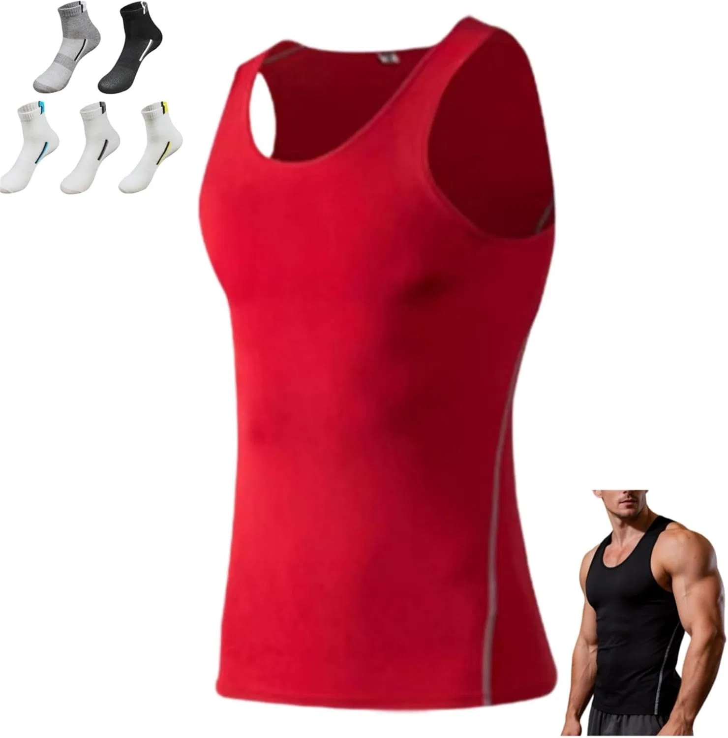 Топ на лямках 3 шт, Ultra-Soft Cotton, Red