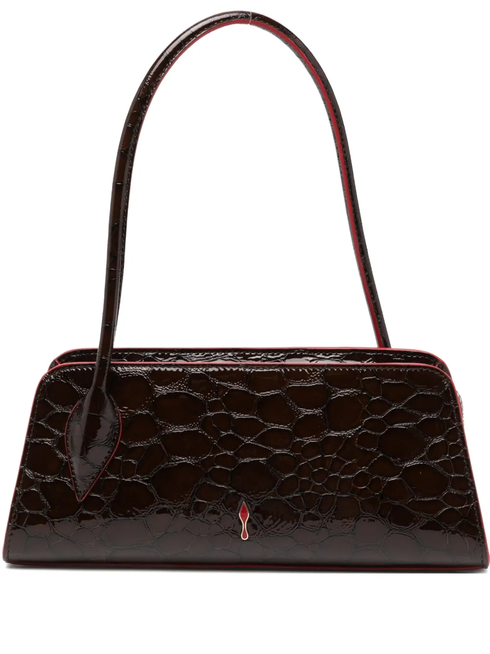 

Сумка на плечо с анималистичным принтом Christian Louboutin, коричневый