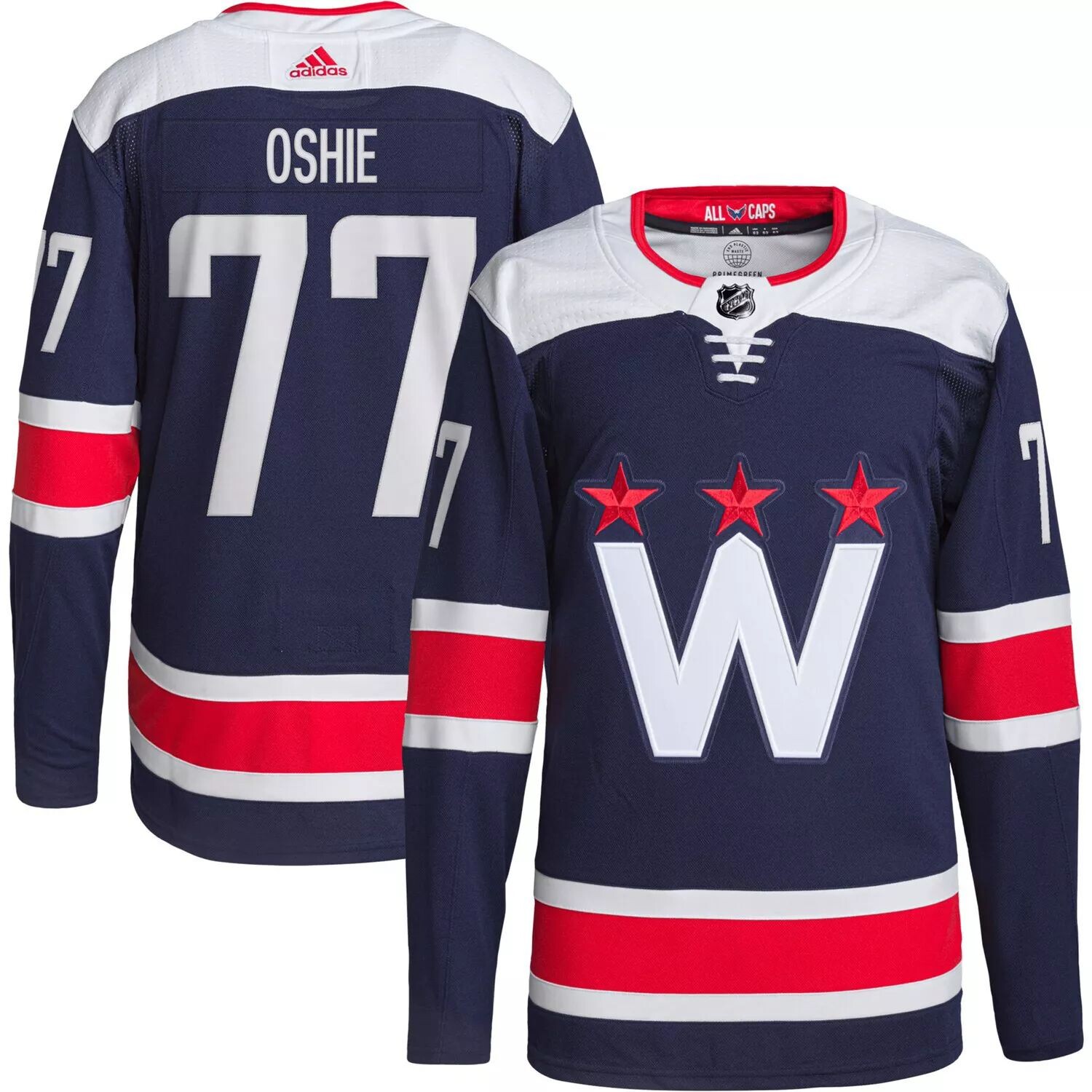 

Мужская футболка TJ Oshie Navy Washington Capitals Primegreen Authentic Pro Alternate Player adidas