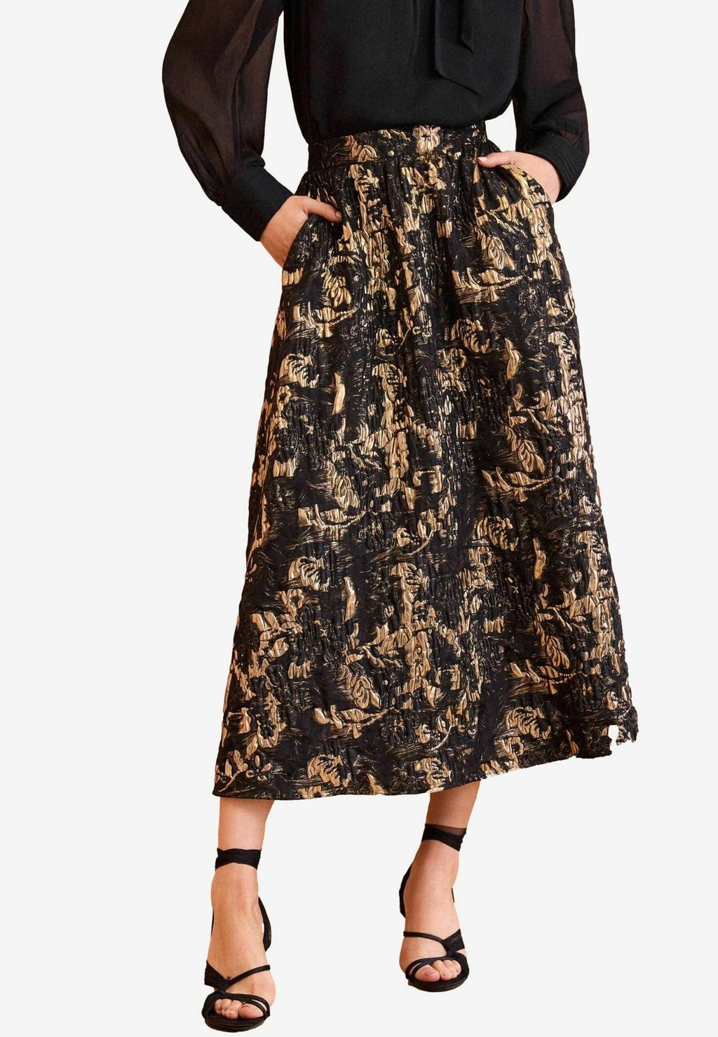 

Юбка А-силуэта ENB JACQUARD MIDI REGULAR FIT Love & Roses, золотой