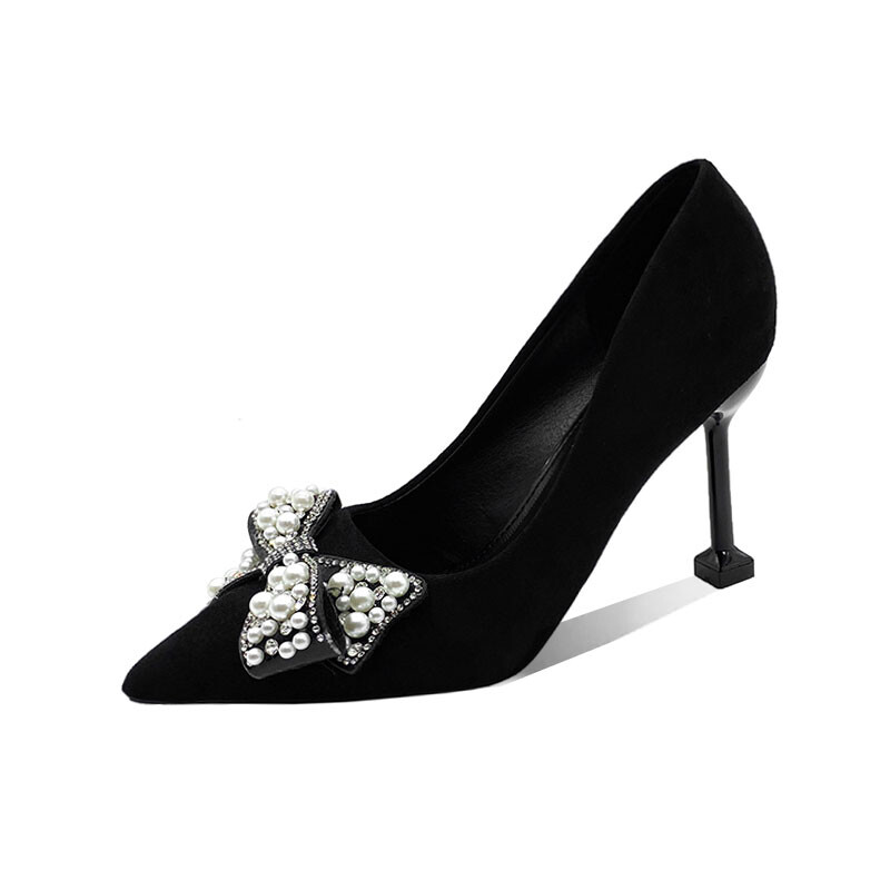 Туфли женские на высоком каблуке Wecker, цвет Black (7cm)