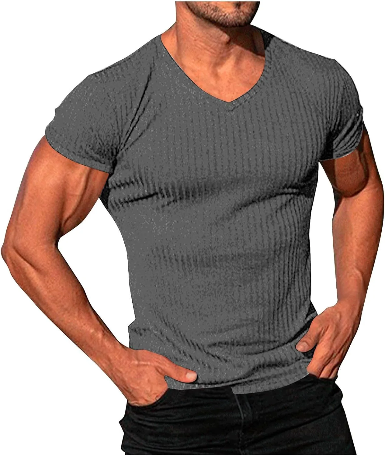 

Мужская футболка V-Neck Casual Short Sleeve